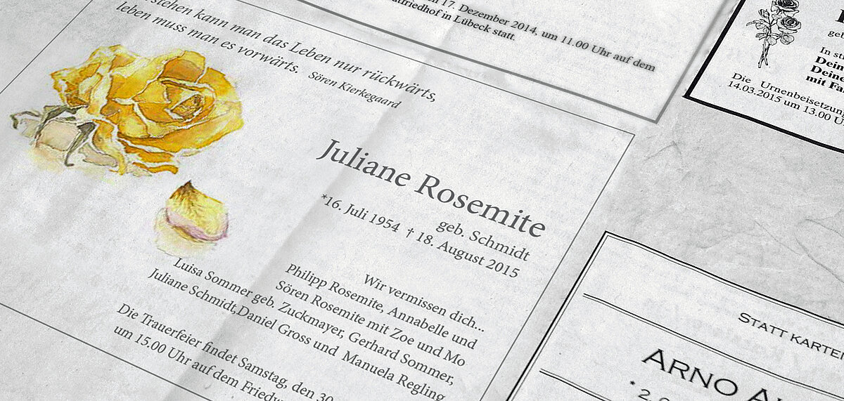 Bundesverband Bestattungsbedarf e.V.: Todesanzeigen & Danksagungen ...